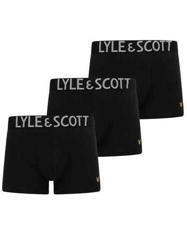 Lyle & Scott – Schwarze Unterhosen mit Satinbund im 3er-Pack