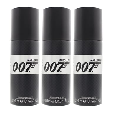 James Bond 007 Deodorant Spray 150ml x 3