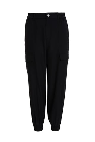 Petite Black High Waist Cargo Trouser