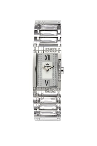 Yonger und Bresson: Silberne Uhr aus Edelstahl