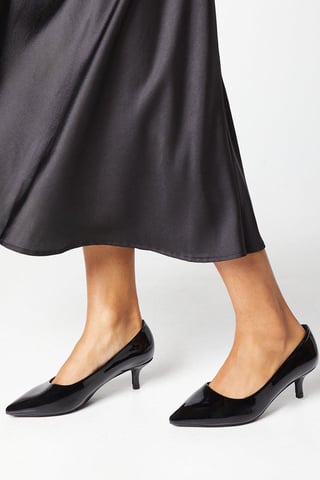Wide Fit Dove Kitten Heel Court Shoes