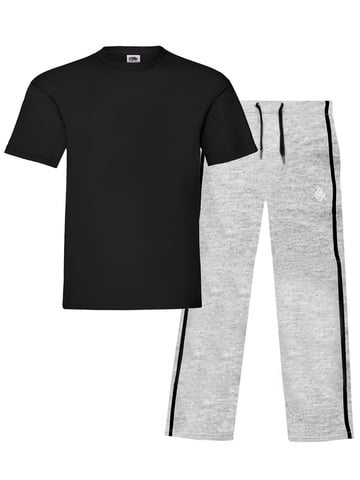 Enzo | Herren T-Shirt & Hose Loungewear Set - Schwarz/Grau
