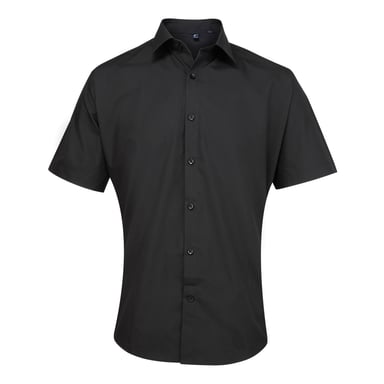 Premier Supreme Herren Hemd / Arbeitshemd, schwere Qualität, kurzärmlig (Schwarz)