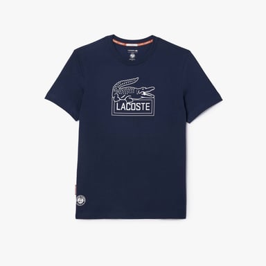 Men's Lacoste Sport Roland-Garros Edition Ultra Dry Tennis T-Shirt in Blue