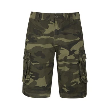 Mountain Warehouse Herren-Cargo-Shorts mit Camouflage-Muster (Khakigrün/Schwarz)