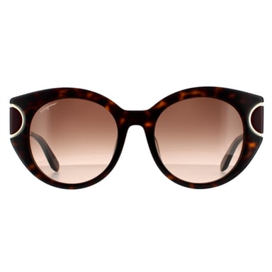 Salvatore Ferragamo Cat Eye Damen Schildpatt Braun Farbverlauf 90041091