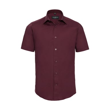 Russell Collection - Hemd für Herren kurzärmlig (Portwein)