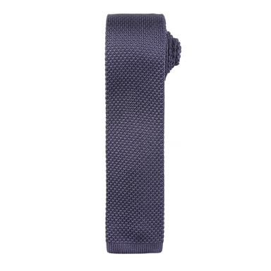 Premier Mens Slim Textured Knit Effect Krawatte (Stahl)