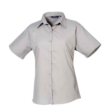 Premier - Bluse für Damen kurzärmlig (Silber)