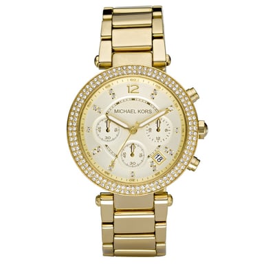 Damenuhr der Marke Michael Kors in der Farbe Gold. Das Gehäuse hat einen Durchmesser von 40 mm.  Marke: Michael KorsModellname: MK5354 (40mm)Kategorie: DamenarmbanduhrMaterialien: EdelstahlFarbe: gold