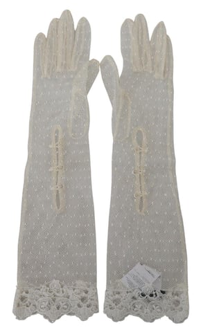Dolce & Gabbana Elbow Length Gloves with Logo Details