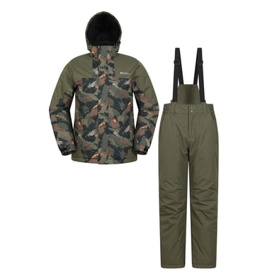 Mountain Warehouse Herren Camo Skijacke & Hose (Grün)