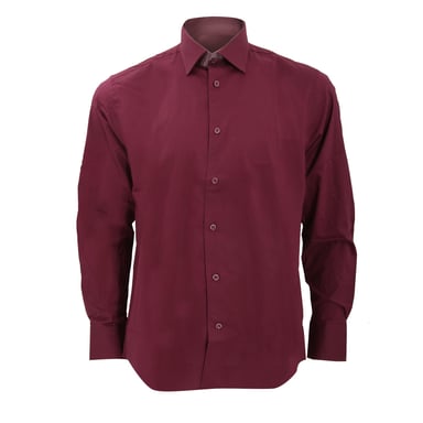 Russell Collection Männer Hemd Easy Care, langarm (Burgunder)