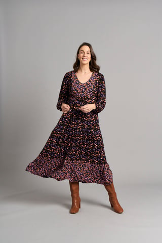Amal Yolke Kleid - geblümt