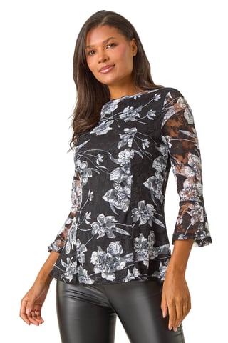 Floral Lace Stretch Top
