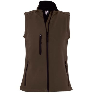 SOLS Womens/Ladies Rallye Soft Shell Bodywarmer Jacke (Dark Chocolate)