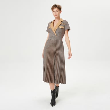 Faltenkleid im Prince-of-Wales-Stil