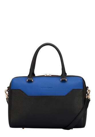 TWO-TONE LEATHER ZIP TOP GRAB BAG
