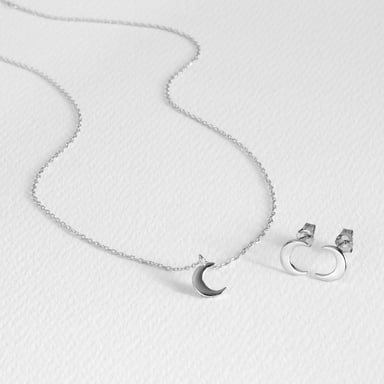 Luxenter 925 Sterling Silber rhodiniert Sets - Halbmond