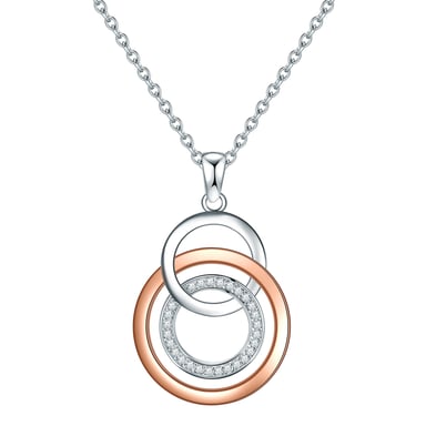 Necklace with pendant sterling silver bicolor zirconia white Rafaela Donata