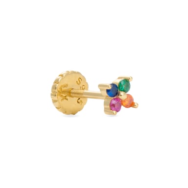 Piercing Luxenter, Phanvi Sterling Silber 925 und Multicolour Zirkonia in 18 Karat Gelbgold