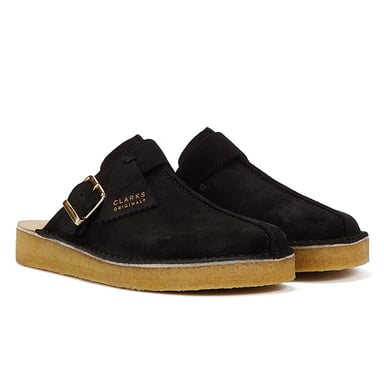 Clarks Trek Mule Wildleder Herren Schwarz Sandalen