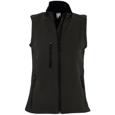 SOLS Womens/Ladies Rallye Soft Shell Bodywarmer Jacke (Schwarz)