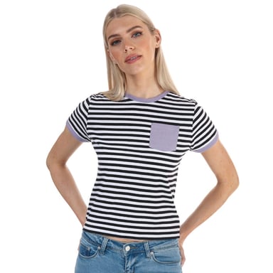 T-shirt rayé Brave Soul Pour Femme en Noir