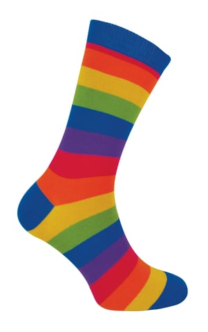 Herr Heron - Herren Bambus Socken | Neuheit Funky Socken | Gemusterte Argyle gestreiften Socken | Atmungsaktiv weich | Geschenke für ihn - Regenbogen Streifen