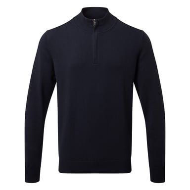 Asquith & Fox Herren Sweatshirt mit Reißverschluss aus Baumwollmischung (French Navy)