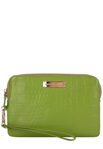 Embossed Leather USB Charging Purse Clutch Bag