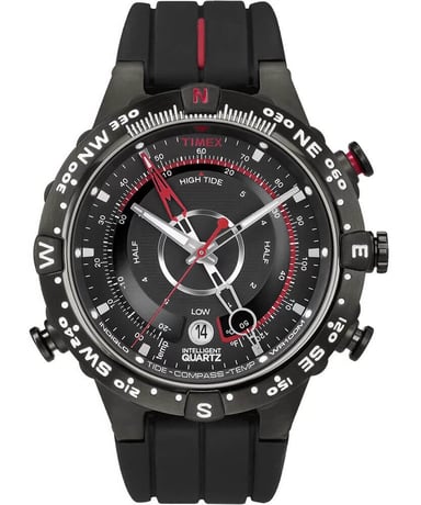 Timex Tide/temp/Kompass Herren Schwarz Uhr T2N720