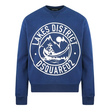Dsquared2 Cool Fit Lake District Logo Blauer Pullover