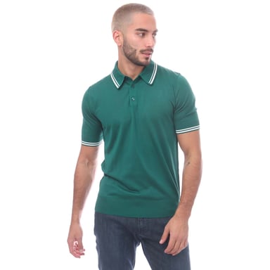 Men's Dolce And Gabbana Silk Polo Shirt in Green