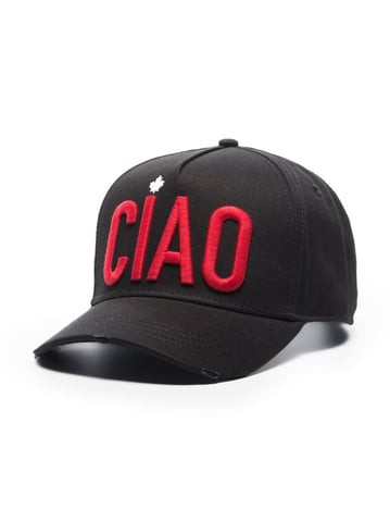 Dsquared2 Ciao Logo bestickte Kappe Schwarz