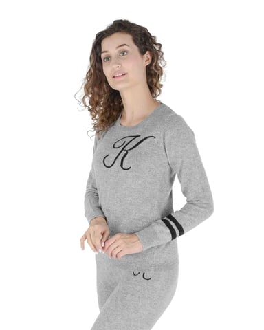 Crown Of Edinburgh Pull Ras Du Cou En Cachemire Stockbridge Gris K