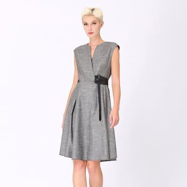 Robe trapèze à effet croisé