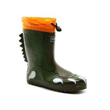 Dare 2B Childrens/Kids Mudplay Dinosaur Wellingtons (Dark Khaki/Rusty Orange)