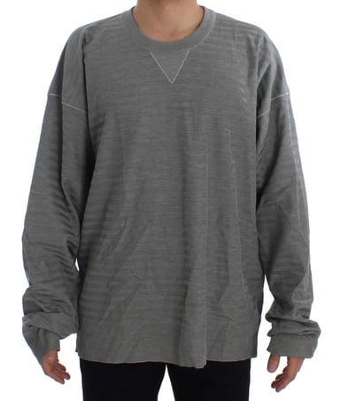 Dolce & Gabbana Herren Grauer Rundhalsausschnitt Pullover Seidenpullover