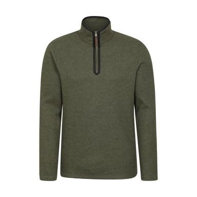 Mountain Warehouse - "Beta" Oberteil Kontrastfarbener Reißverschluss für Herren (Dunkel-Khaki)
