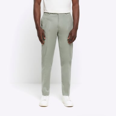 River Island Mens Chino Trousers Green Slim Fit Smart
