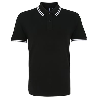 Asquith & Fox Herren Classic Fit Tipped Polo Shirt (Schwarz/Weiß)