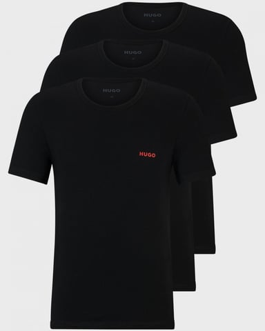 HUGO Mens  Three-Pack of Underwear T-Shirts in Cotton with Logos NOS