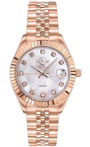 GV2 Naples 12403 Damen Schweizer Quarz Edelstahl Diamant Datum Uhr