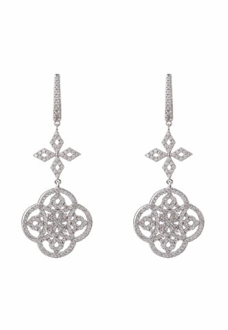 BOUCLES D'OREILLES EN ARGENT AVEC GOUTTE DE TRÈFLE À NŒUD CELTIQUE