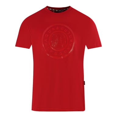 Aquascutum London Kreis Logo Rotes T-Shirt