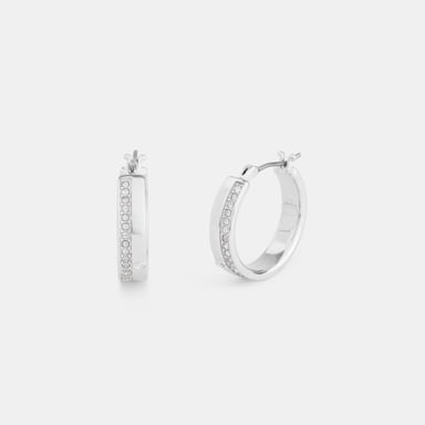 Pave Hoop Earrings