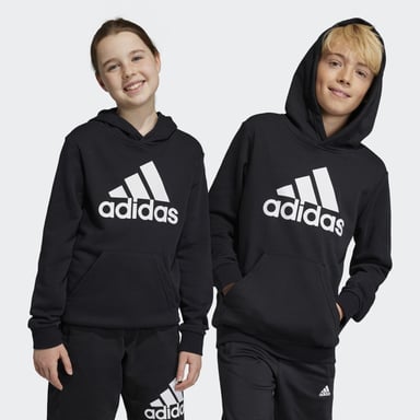 Sweat capuche Big Logo Essentials Coton adidas Pour Garçon en Noir