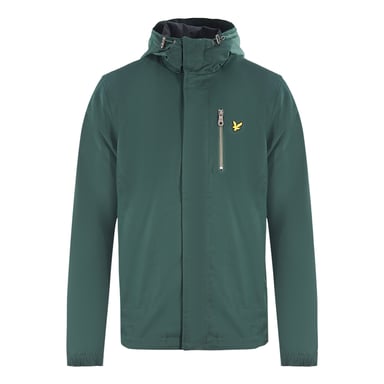Lyle & Scott Grüne Jacke mit gebogenem Saum und Kapuze