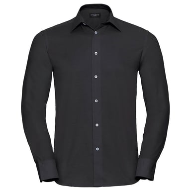 Russell Collection - Formelles Hemd für Herren Langärmlig (Schwarz)